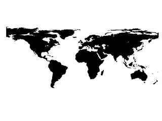 Fototapeta na wymiar world map black