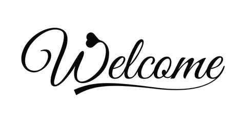 Welcome text typography letters vector design - obrazy, fototapety, plakaty