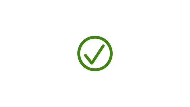 Animation of check mark icon. approved tick mark icon animation .