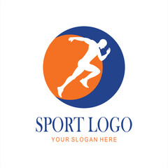 running playful modern logo design