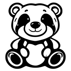 Bear Silhouette: Charming Monochrome Icon of a Playful Creature