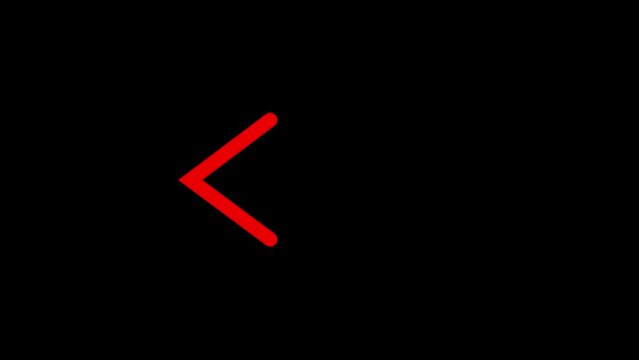 Blinking arrow animation, arrow direction sign on arrow icon.