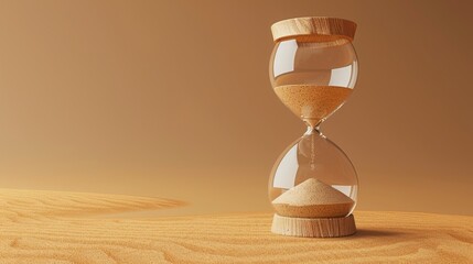 A clay model of an hourglass representing time management and deadlines - obrazy, fototapety, plakaty
