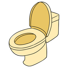 toilet illustration hand drawn isolated vector