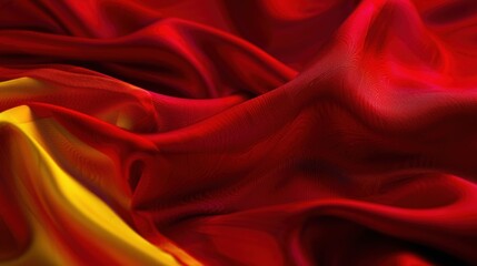 Wavy Spanish flag. fabric texture background