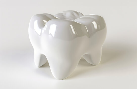 Tooth Shaped Toothbrush Holder on White Background