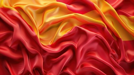 Obraz premium Wavy Spanish flag. fabric texture background