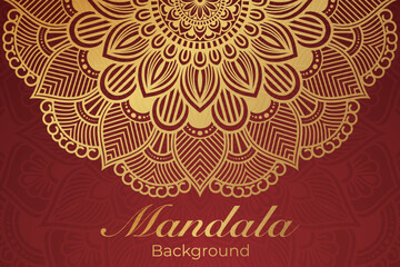 Luxury mandala invitation greeting card design, circular pattern vector design,