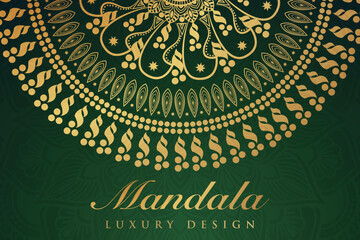 Luxury mandala invitation greeting card design, circular pattern vector design,