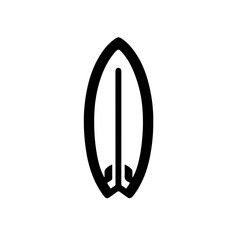 surfboard as a simple single icon logo vector illustration, isolated on transparent background