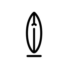 surfboard as a simple single icon logo vector illustration, isolated on transparent background