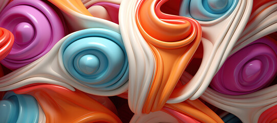 colorful waves of melt and thick liquid 115 - obrazy, fototapety, plakaty