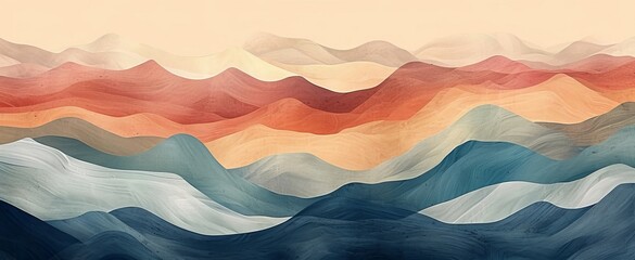 The abstract pattern background of the summer landscape creates a mesmerizing texture reminiscent of the natural elements found in mountains, deserts, Generative AI 