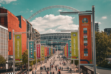 View over the walkway towards Wembley Park Stadium