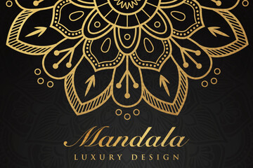 Luxury mandala invitation greeting card design, circular pattern vector design,
