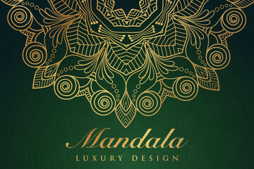 Luxury mandala invitation greeting card design, circular pattern vector design,