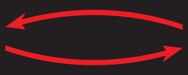 Long arrow vector icon. red  horizontal double arrow.  10 Eps