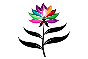 Fireweed wild multicolored flower white background