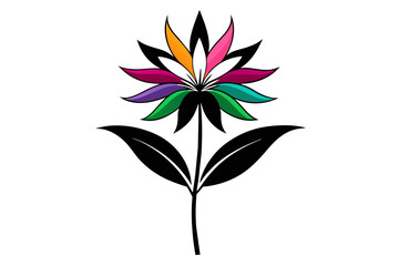 Fireweed wild multicolored flower white background