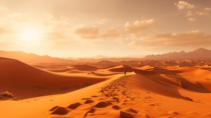 Fototapeta na wymiar Golden Sands of the Sahara Desert
