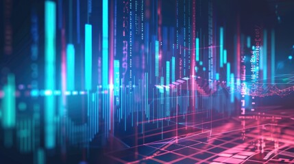 financial stock market graph illustration, future business investment concept.