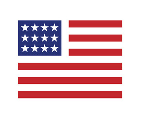 American, united, national, flag, us, icon, state, USA, patriotic, independence, maps, design, vector flat design illustration