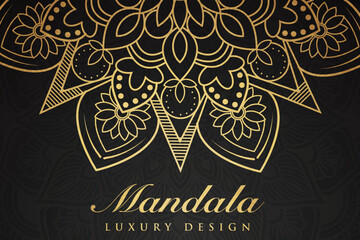 Luxury mandala invitation greeting card design, circular pattern vector design,