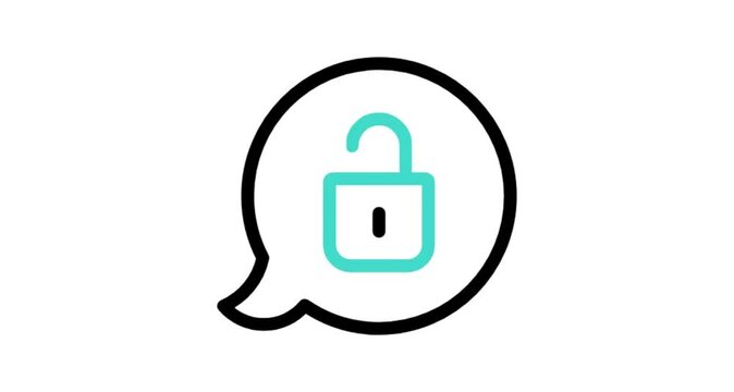 lock and key animated icon videos