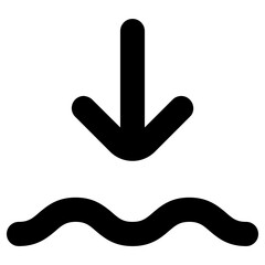 low tide icon, simple vector design - obrazy, fototapety, plakaty