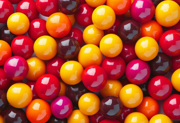 A pile of colorful balls, close-up