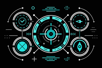 Futuristic HUD Elements  vector design 