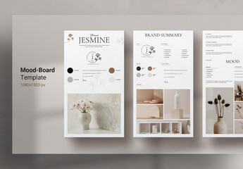 Brand & Mood Board Presentation Template Design Layout - obrazy, fototapety, plakaty