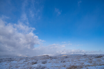 雪景色の高原　霧ヶ峰