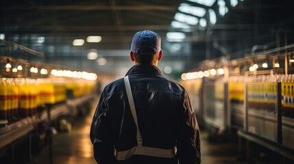 Serious Male Employee in Beverage Production Industry