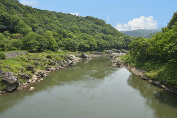 Fototapeta na wymiar 神居古潭付近の石狩川