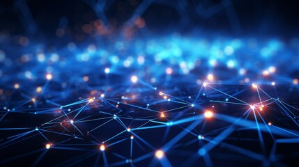 Obraz premium Technological Network of Light and Lines