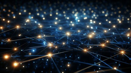 Obraz premium Technological Network of Light and Lines