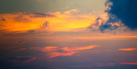 Sunset Sky Overlay Gradient Sunrise Horizon Dawn Background Gold Red Sun Cloud Landscape Skyline...