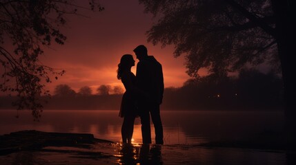 Unknown Person Lost in Warm Embrace