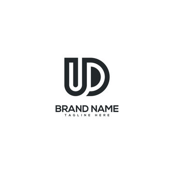 Abstract UD DU letter logo design vector elements. Initials monogram icon.