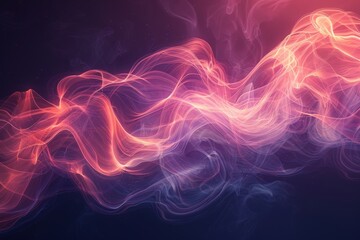 Warm air in motion against a dark background. Infrared wind wave effect. Modern illustration. - obrazy, fototapety, plakaty