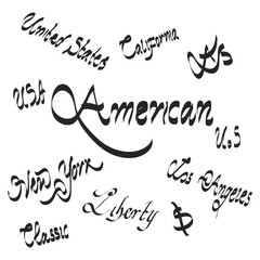 America lettering vector on white background