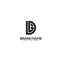 Fototapeta premium Abstract monogram letter DG GD logo design template, Initial vector symbol.