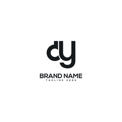 Abstract monogram letter DY YD logo design template, Initial vector symbol.
