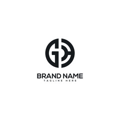 Obraz premium Abstract monogram letter GH HG logo design template, Initial vector symbol.