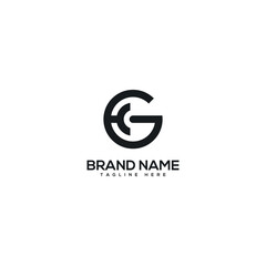 Abstract monogram letter GH HG logo design template, Initial vector symbol.