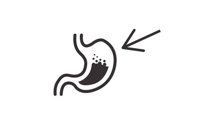 Stomach Icon. Vector isolated illustration of a stomach - obrazy, fototapety, plakaty