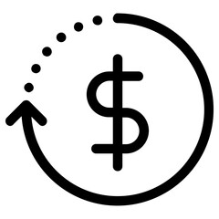 money back icon, simple vector design