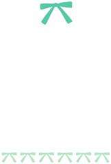 Obraz premium シンプルなグリーンのリボンのフレーム