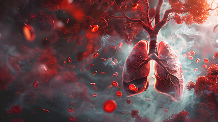 Pulmonary embolism professional detailed illustration, hyper-details